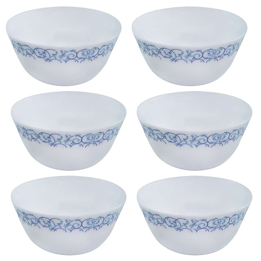 Bộ 6 Chén Cơm Thủy Tinh 120 La Opala Diva Ivory R.A LAPB120RA