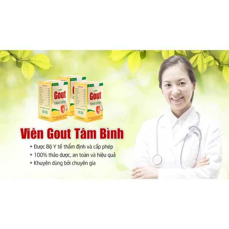 VIÊN GOUT TÂM BÌNH - GIẢM VÀ NGĂN NGỪA GOUT - CHAI 60 VIÊN