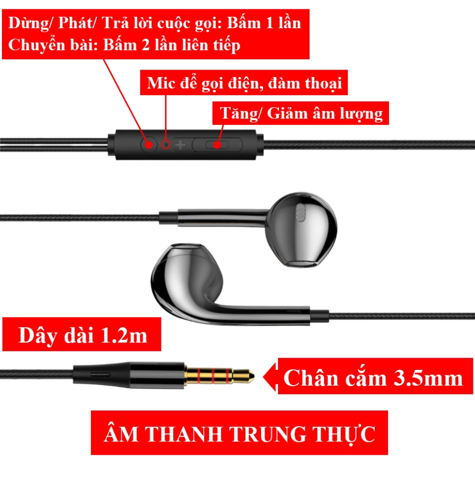 Tai nghe có dây nhét tai dùng cho các máy android có giắc 3.5mm cắm tròn Q21