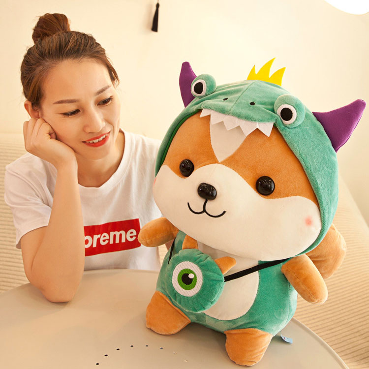 Thú Bông Chó Shiba Hóa Trang Monster Ngộ Nghĩnh Siêu Mịn 25cm