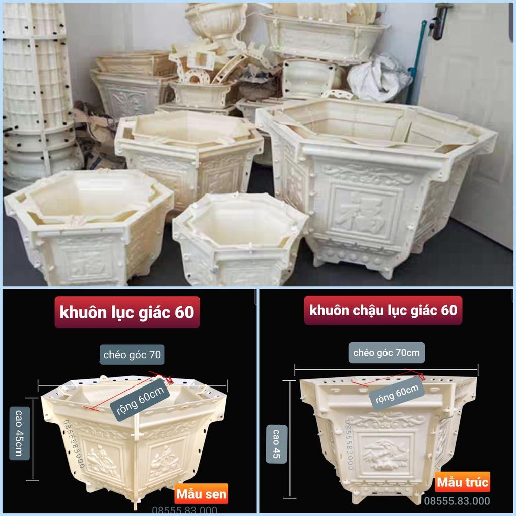 Khuôn đúc chậu lục giác 60 Sen-Trúc