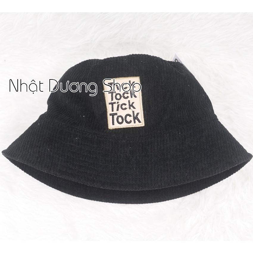 Mũ bo cụp, mũ bucket cụp nhung đũa thêu mặt da chữ vành nhỏ 6cm, phía trong may lót cao cấp phù hợp cho nam và nữ.