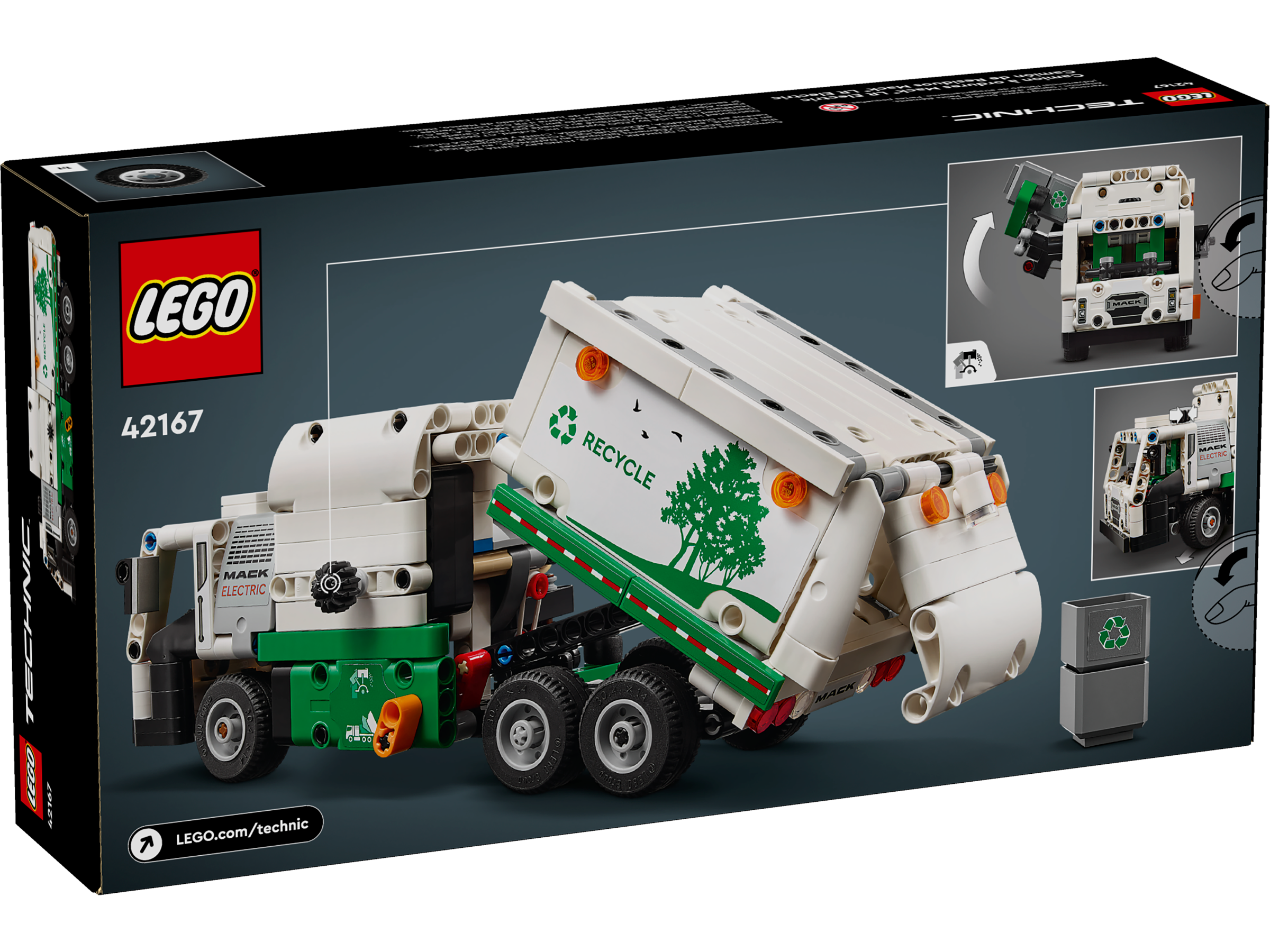 Đồ Chơi Lắp Ráp Xe Tải Rác Điện Mack LR - Mack LR Electric Garbage Truck - Lego Technic 42167 (503 Mảnh Ghép)