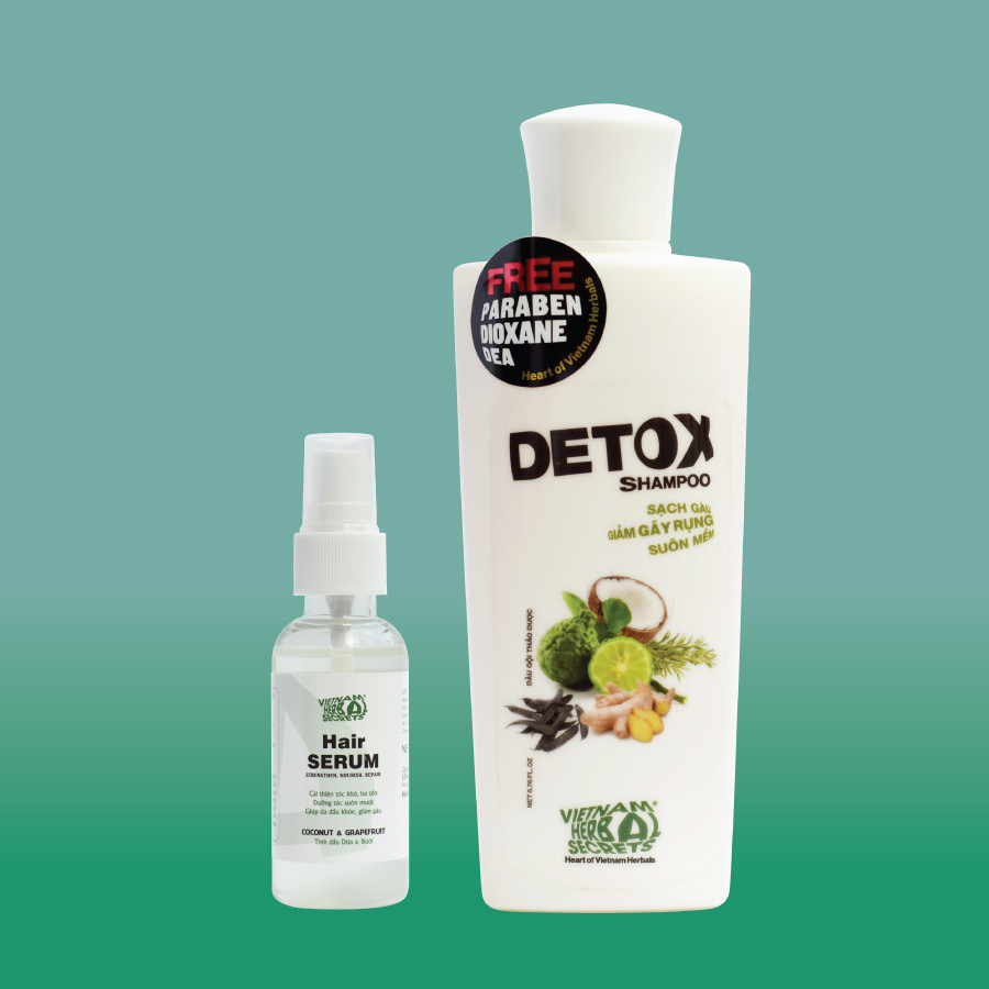 Combo Dầu gội Detox và Hair Serum VIETNAM HERBAL SECRETS