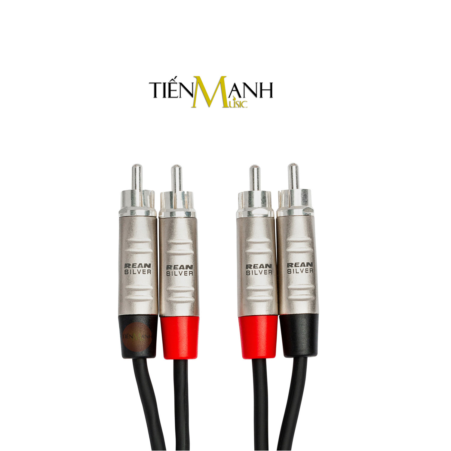 Cặp Dây Cáp Loa Kiểm Âm Hosa REAN 2 Đầu Hoa Sen RCA Pro Stereo TRS HRR-003X2, HRR-005X2, HRR-010X2, HRR-015X2, HRR-020X2, HRR-050X2, HRR-075X2, HRR-100X2 Studio Monitor Cable Hàng Chính Hãng - Kèm Móng Gẩy DreamMaker