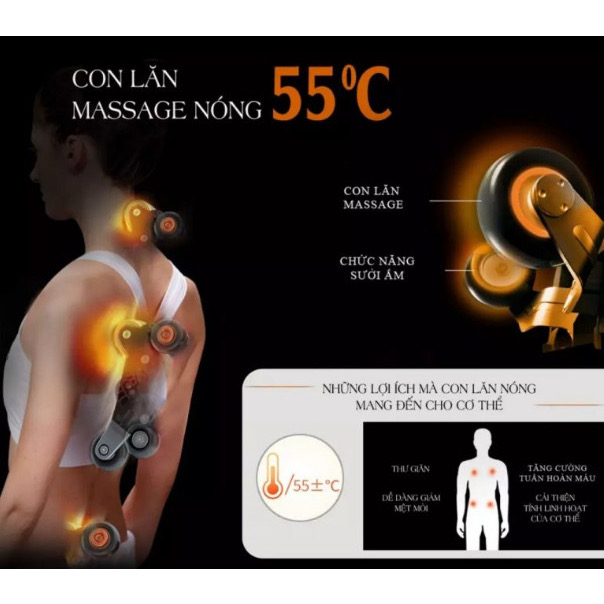 GHẾ MASSAGE OKINAWA OS 330 - CON LĂN MASSAGE 3D