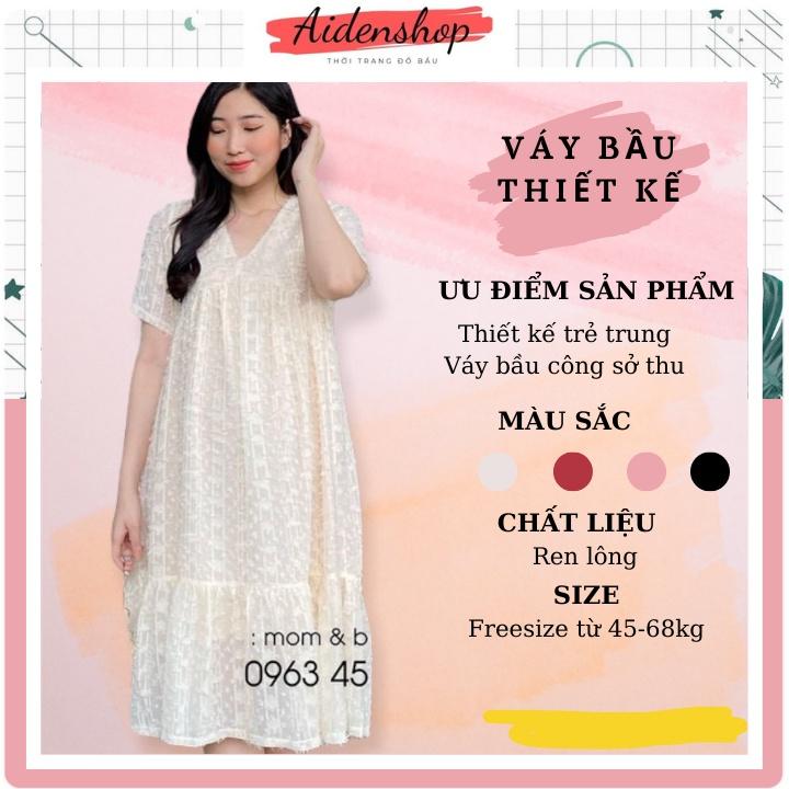 Váy bầu thời trang Aidenshop đầm bầu thiết kế dáng dài babydoll