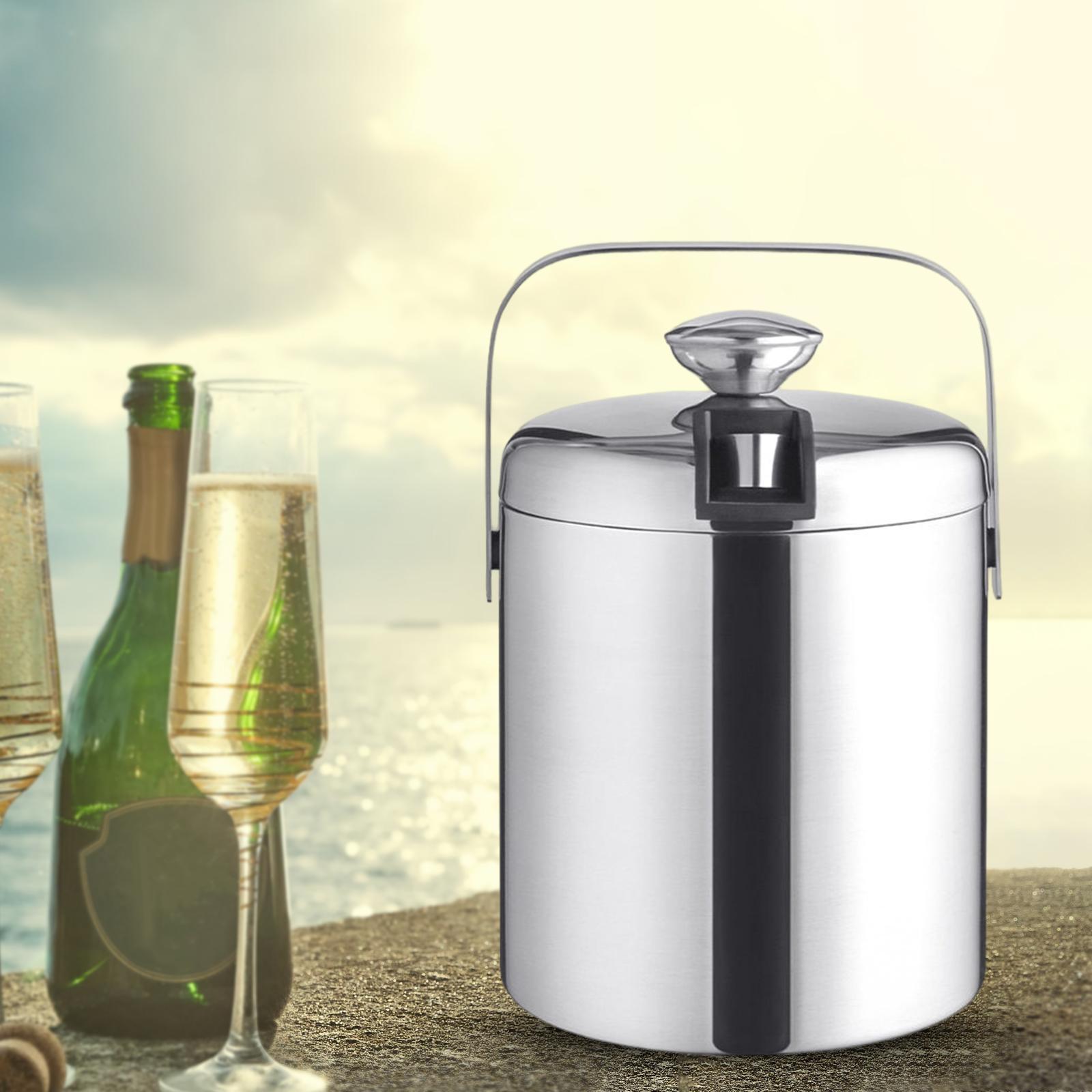 Stainless Steel Ice Beer Bucket Beer   Holder for Home BBQ Parties