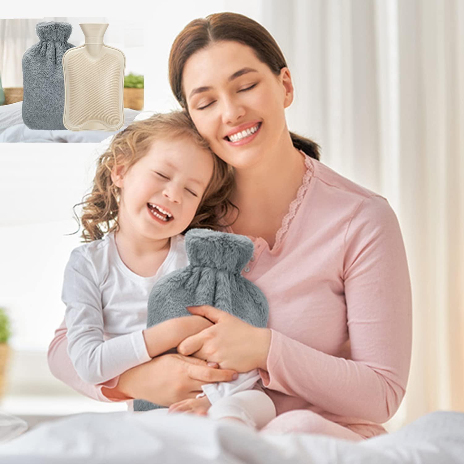 Chai nhiệt có nắp, chai nước nóng với nắp eo mềm để điều chỉnh đau, vai và lưng mệt mỏi, đau cổ, chai giường cho trẻ em và người lớn