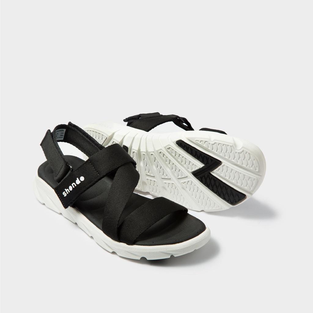 Giày Sandal Nữ Nam SHONDO F6 Sport Đen Trắng - Đế Phylon Siêu Nhẹ, Thấm Hút Mồ Hôi Tốt, Tháo Quai Hậu Làm Dép