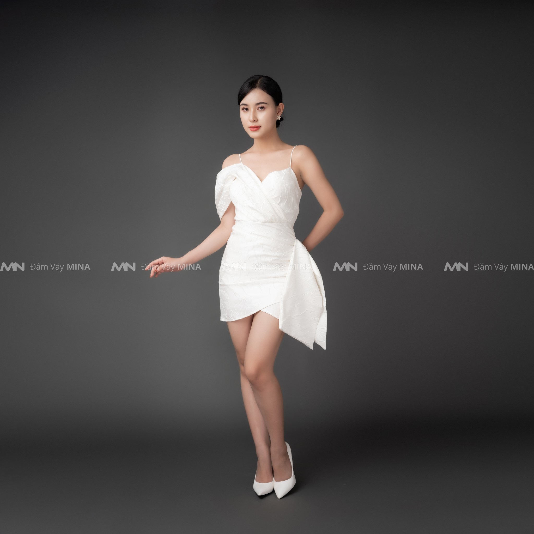 Đầm gấm trắng | Đầm dự tiệc thiết kế | Đầm ôm body sang trọng | Đầm đi chơi đi tiệc - MN154 - Đầm Váy Mina