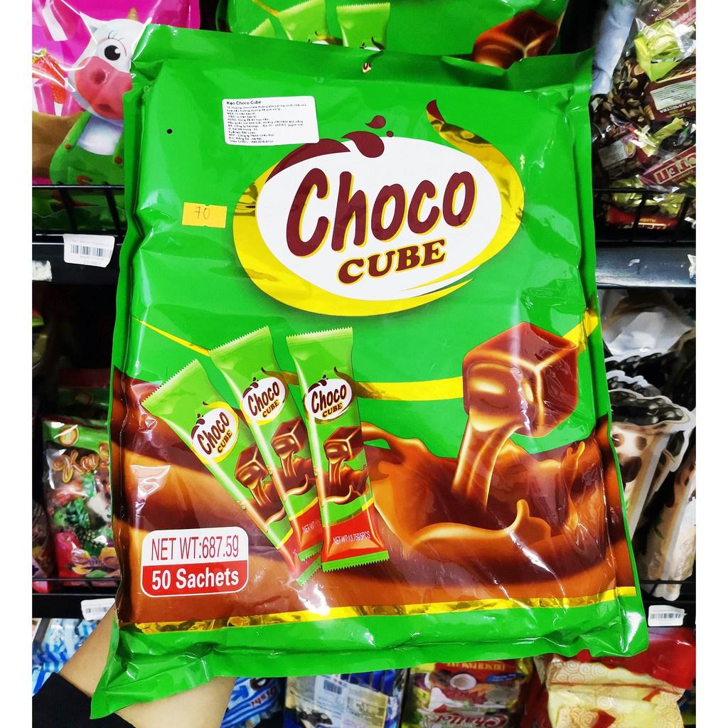 [687GR] KẸO CHOCO CUBE VIÊN NÉN HONGKONG TÚI LỚN