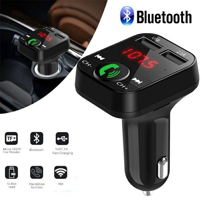 Tẩu Nghe Nhạc Bluetooth Trên Xe Ô Tô V5 Kèm Cổng Sạc USB