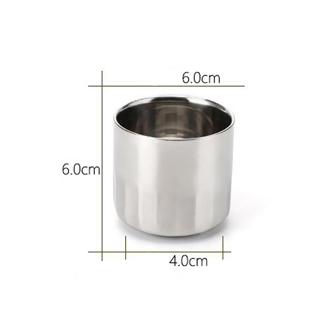 Stainless Steel Beer Cup Double Wall Milk Coffee Mug Straight 120ml+200ml