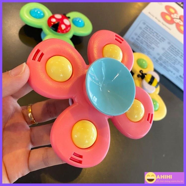 Set 3 đồ chơi con quay spinner hình côn trùng vui nhộn cho bé, có thể dính tường phát âm thanh hàng chuẩn