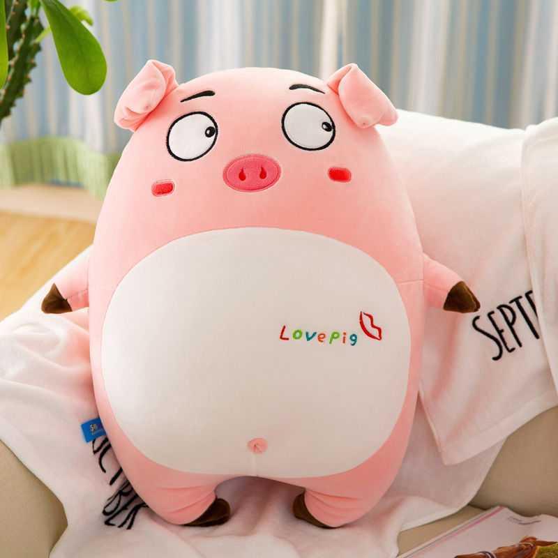 Gấu Bông Heo Hồng Love Pig, Lợn Love Pig Siêu Ngố Đáng Yêu (30cm----&gt;45cm) Gối Ôm Heo Love Pig Siêu Mềm Mịn, Êm Ái Hàng Cao Cấp