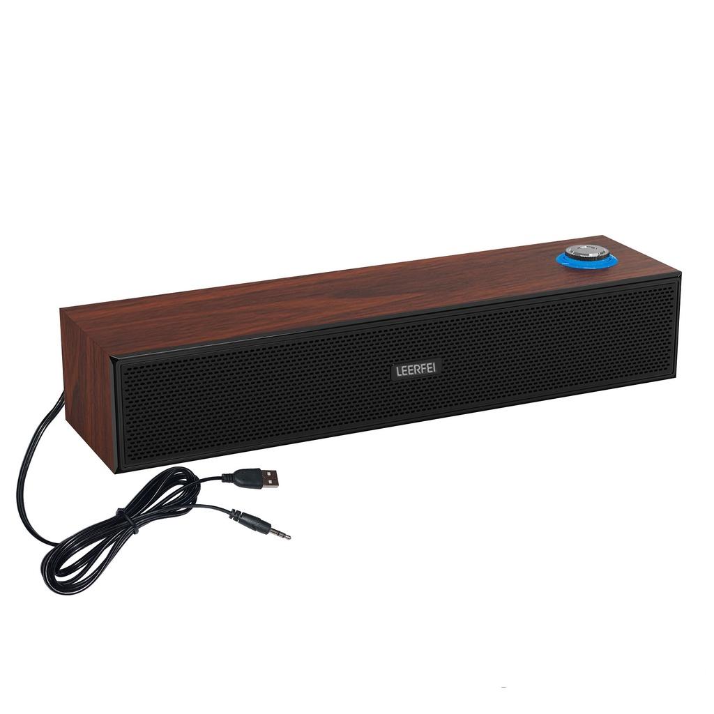 Loa Bluetooth Hai Dây Cổng USB Bằng Gỗ Âm Thanh Siêu Trầm Hỗ Trợ Thẻ Trực Tiếp
