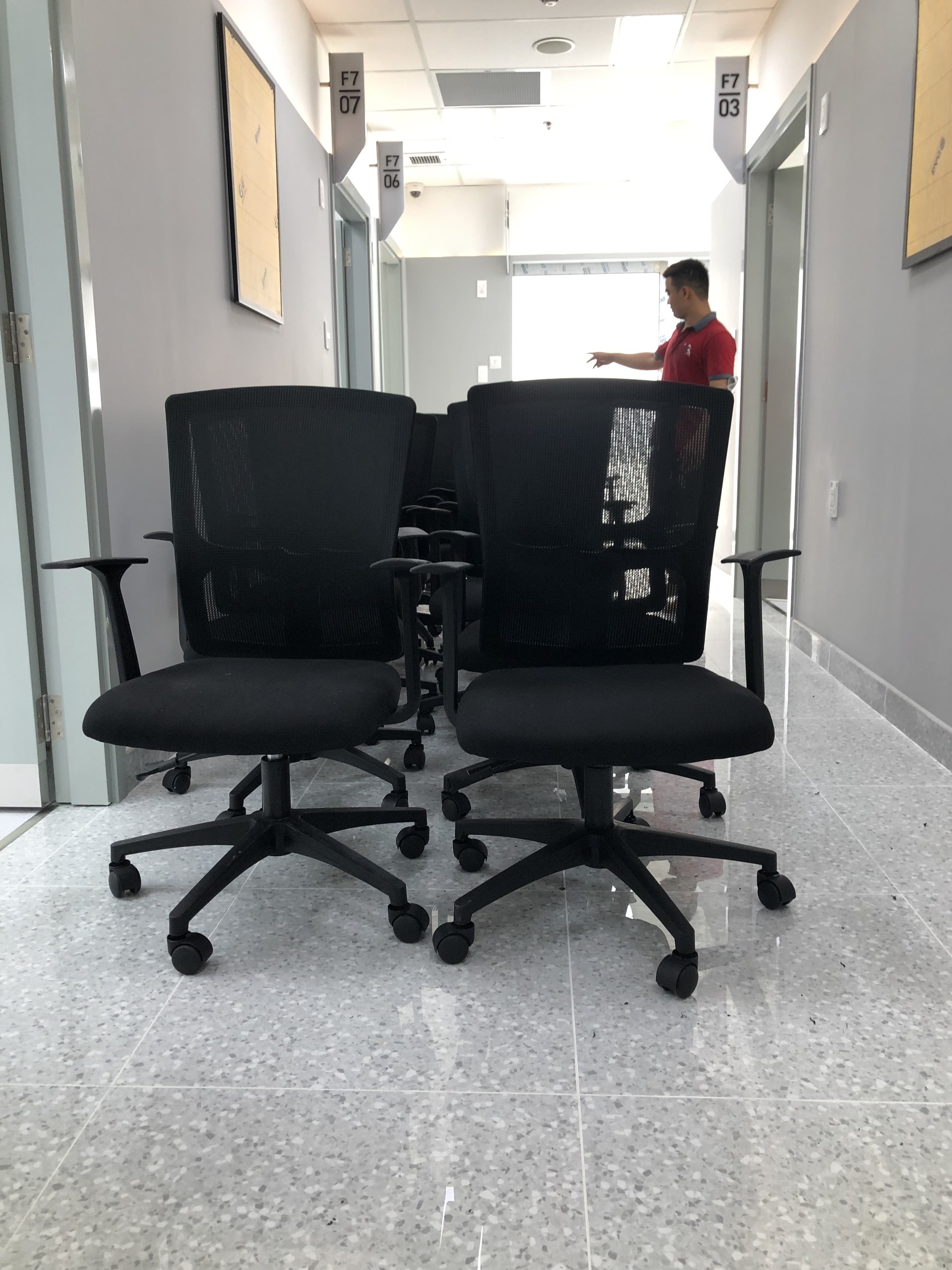 Ghế Làm Việc Chân Xoay Bọc Lưới AMA-847B