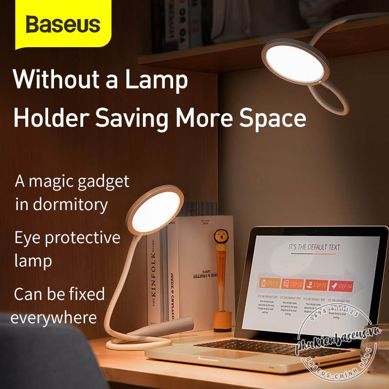 Đèn LED Baseus Comfort Reading Charging Uniform Light Hose Desk Lamp White để bàn thông minh cảm ứng hàng chính hãng