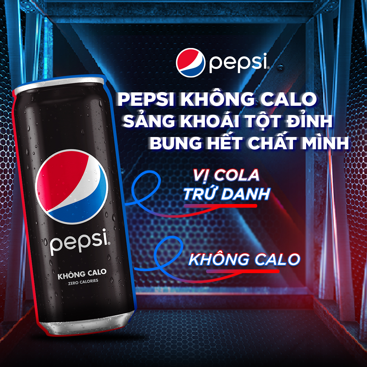 Thùng 24 Lon Nước Uống Có Gaz Pepsi Không Calo