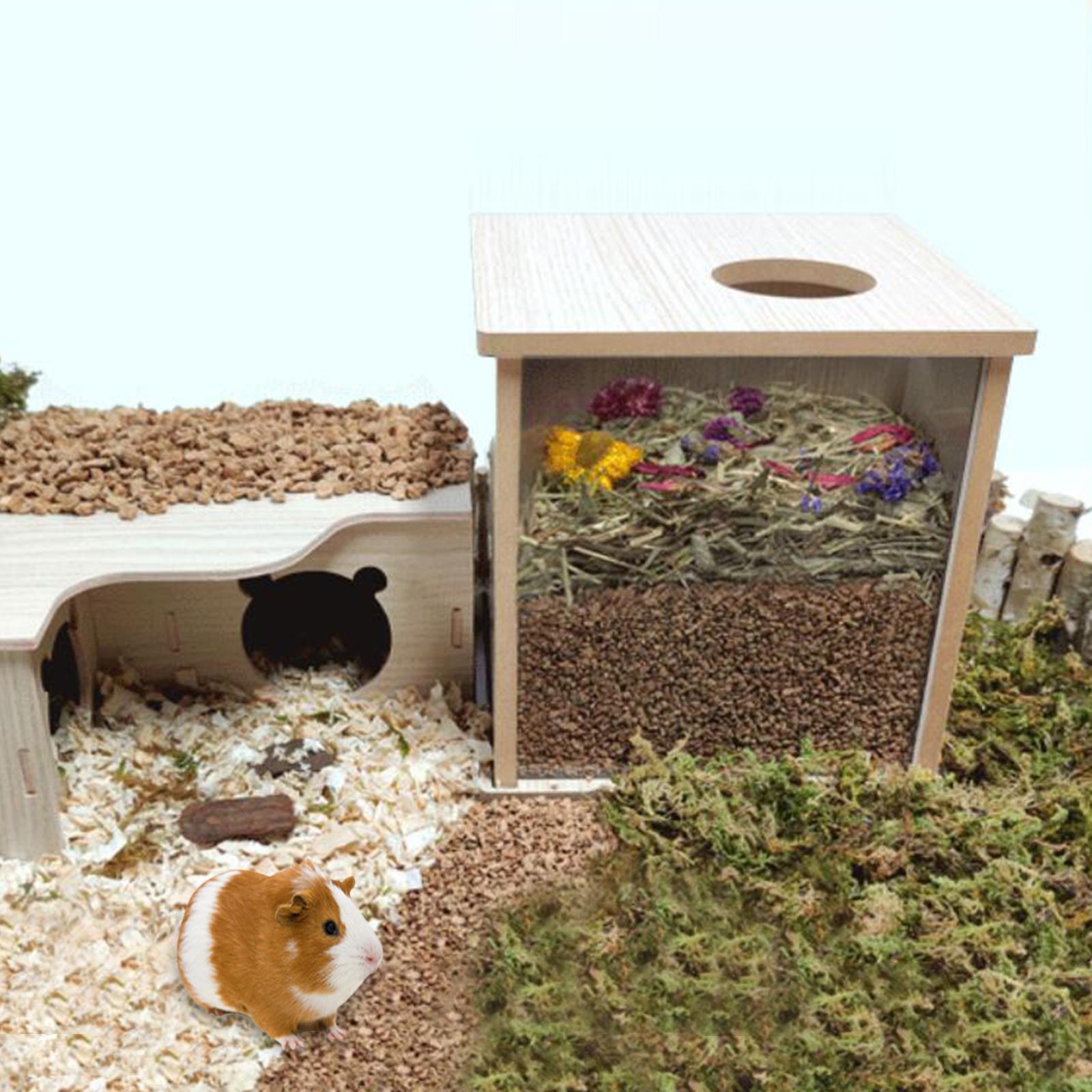 Hamster Wooden Cage Rats Bed Pets Rest Playing Dwarf Hamster Acrylic Habitat