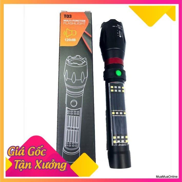 Đèn Pin Cầm Tay Đa Năng T03 Có Còi Hú  TP'S