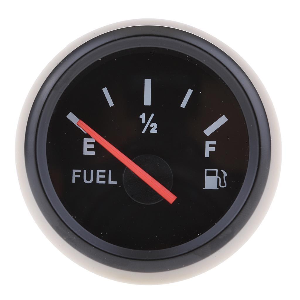 Waterproof Fuel Level Gauge Boat Marine Fuel Tank Level Gauge 52mm White