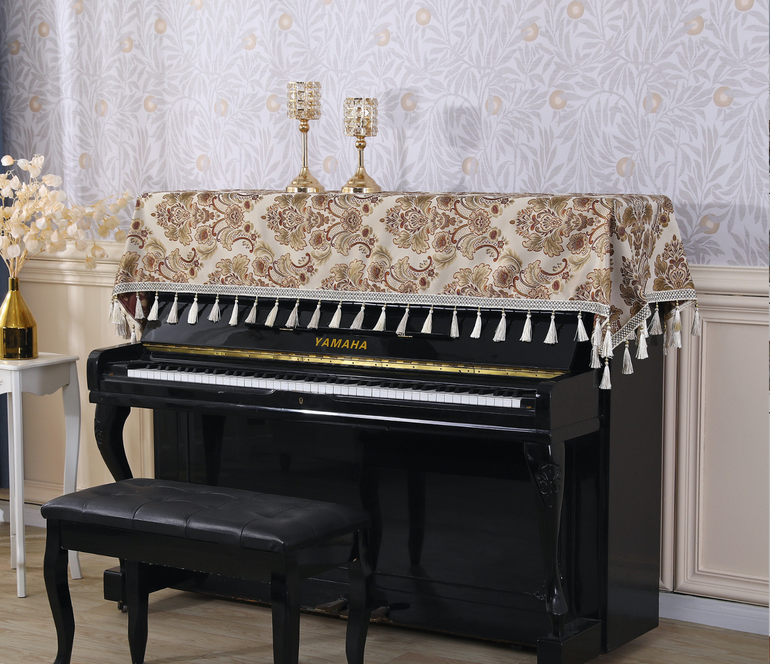 Khăn phủ đàn piano cơ đàn piano điện tử 88 phím phong cách Châu Âu cổ điển sang trọng chống bụi chống xước - Hàng chính hãng