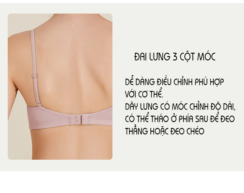 Áo Lót Nữ Cotton Không Gọng Đệm Mỏng, Áo Lót Thun Tăm Dáng Thể Thao B042