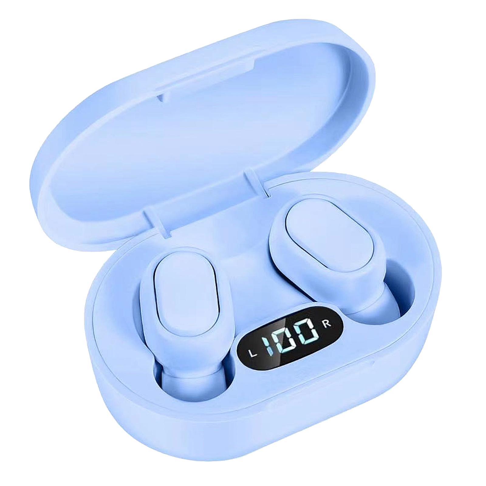 2Pcs Wireless Earbuds Headphones Black+White Stereo LED Display Headset for Car Driving