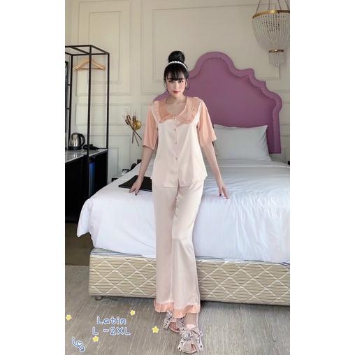 Đồ bộ lụa Latin cổ bèo