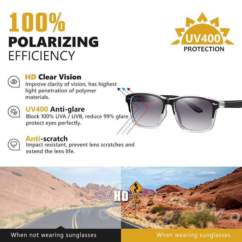 LIOUMO 2021 Siêu Nhẹ TR90 Kính Mát Nam Phân Cực Nữ Vuông Lái Xe Kính Gradient Kính Mắt Gafas De Sol