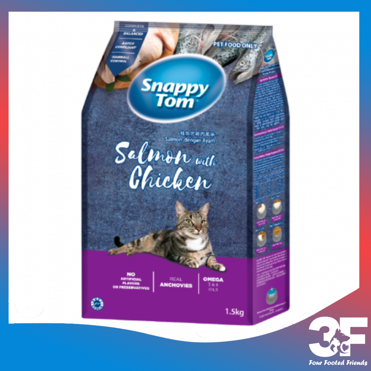 Thức Ăn Hạt Viên Cho Mèo Snappy Tom - Bao 1.5 Kg