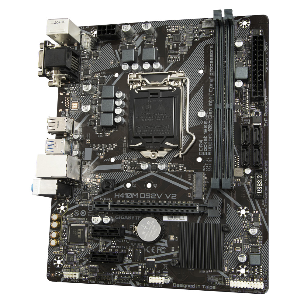 Bo Mạch Chủ Mainboard GIGABYTE H410M DS2V V2 ( LGA 1200 cho Intel Gen 10 &amp; 11 )- Hàng Chính Hãng