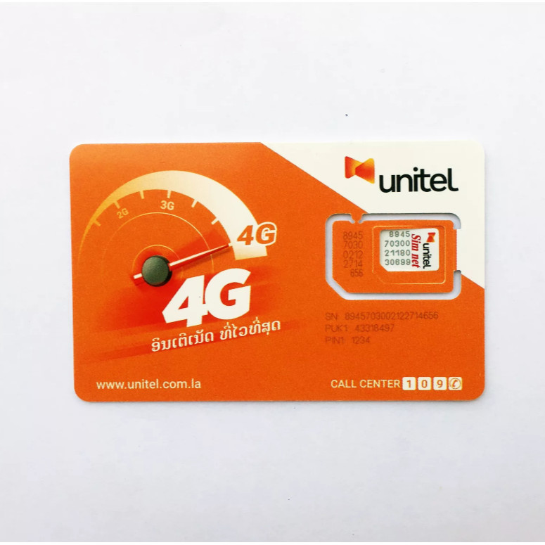 Sim 4G Lào 7 ngày, Không giới hạn Data tốc độ cao