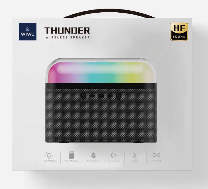 LOA WIWU THUNDER P60 CHO CÁC THIẾT BỊ KẾT NỐI BLUETOOTH, ÂM THANH NỔI, CÓ THỂ THAY ĐỔI MÀU SẮC - HÀNG CHÍNH HÃNG