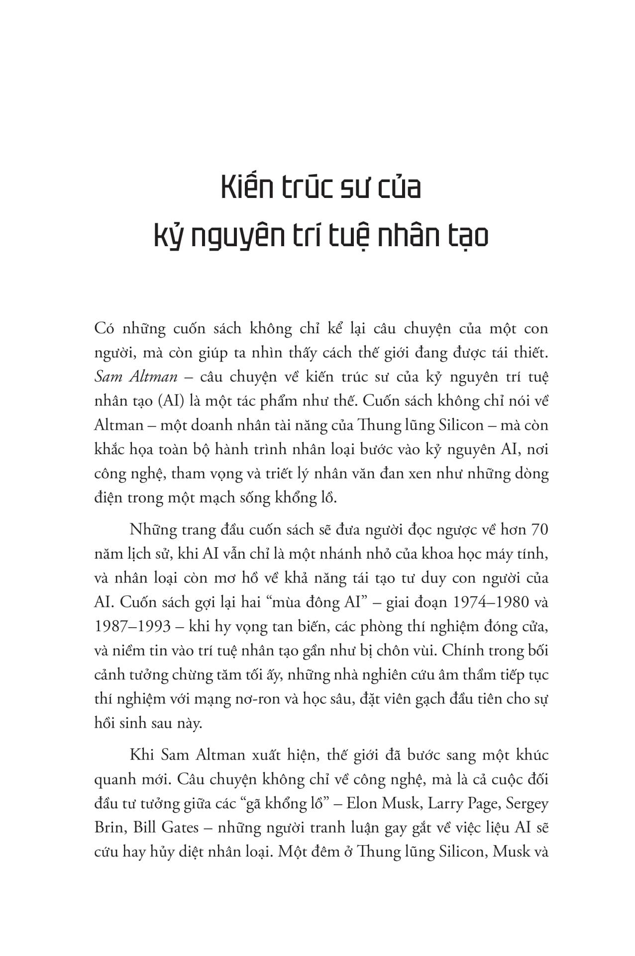 Sách - Sam Altman - Người Kiến Tạo Cuộc Chơi AI Toàn Cầu