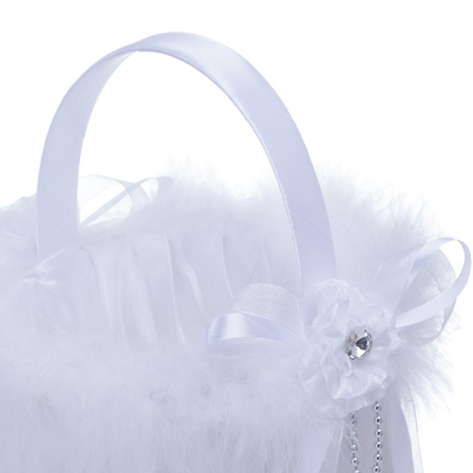 Flower Girl Basket Decor Elegant Multipurpose for Bridesmaid Bride Ceremony