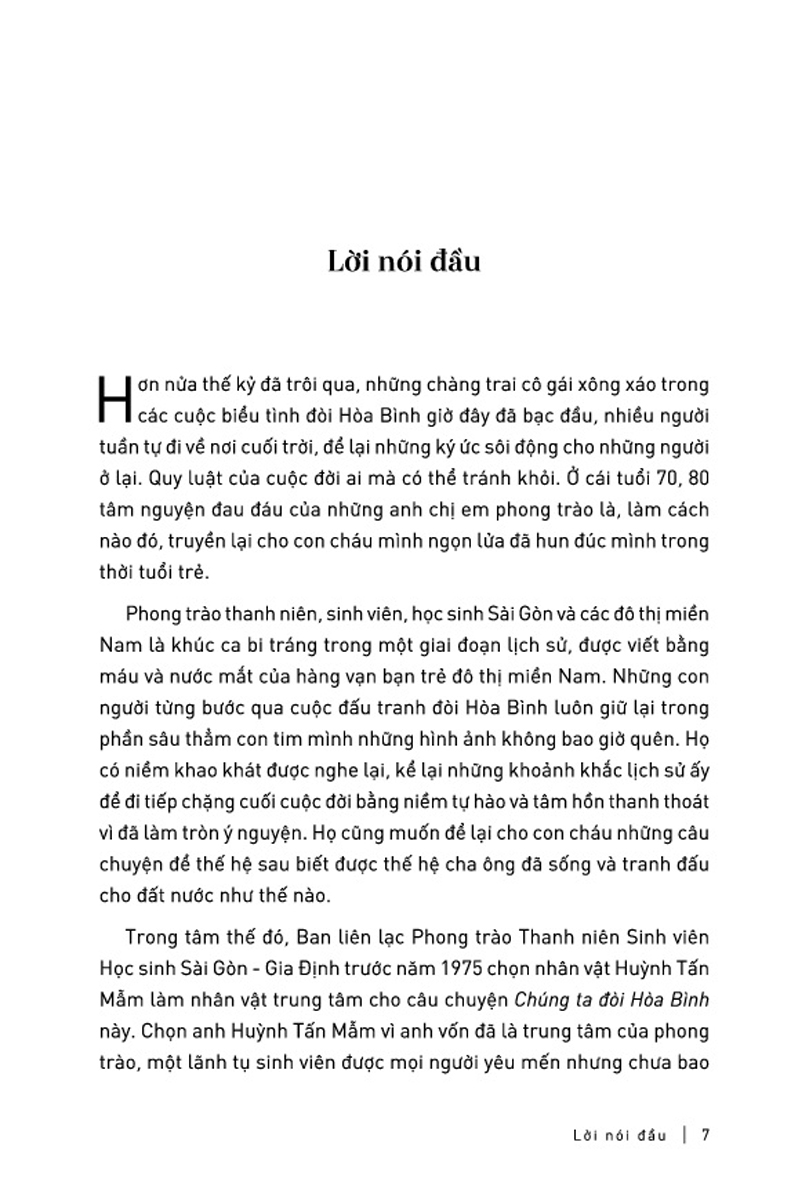 Chúng Ta Đòi Hòa Bình: Huỳnh Tấn Mẫm Và Phong Trào Yêu Nước, Tranh Đấu Của Thanh Niên, Sinh Viên, Học Sinh Sài Gòn, 1969-1975 _TRE