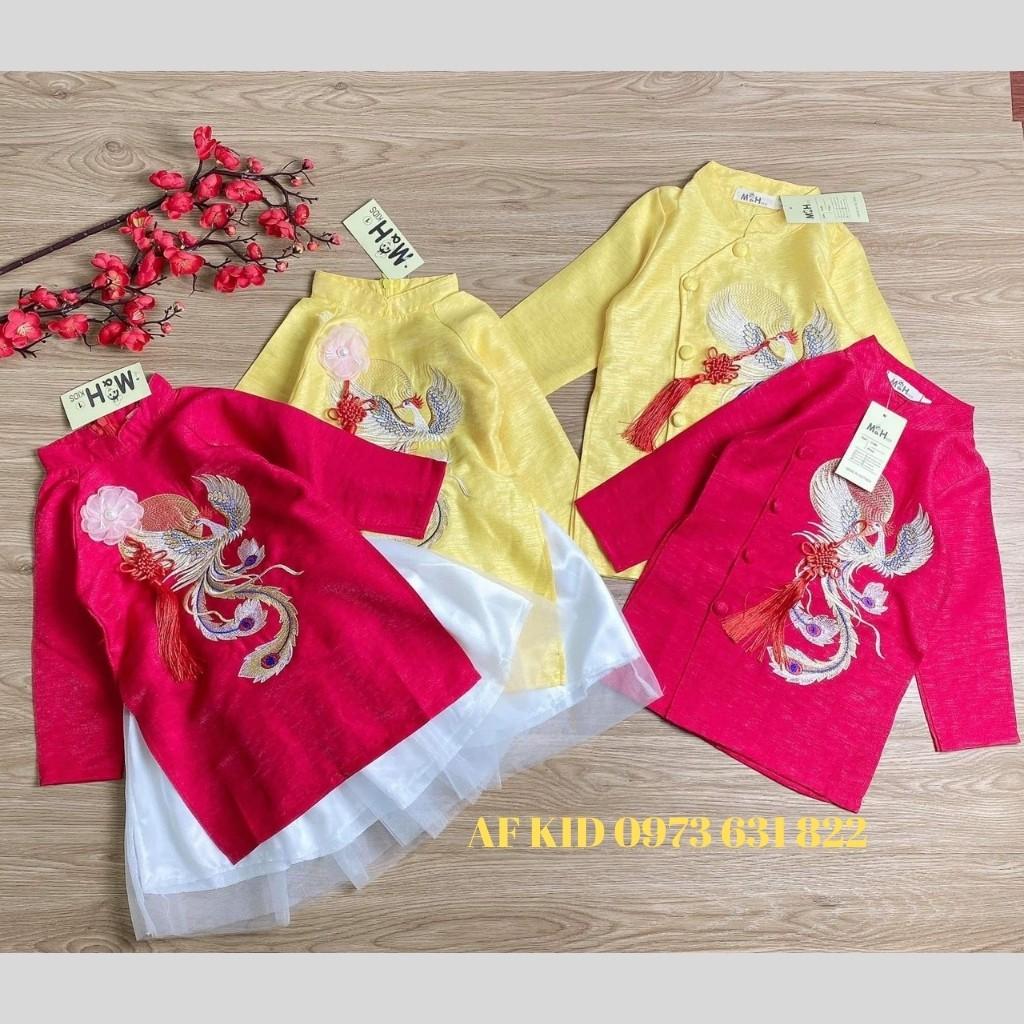 Áo Dài Tết Cho Bé - Áo Dài Cách Tân Chất Lụa Gấm Cao Cấp Cho Bé Trai Bé Gái