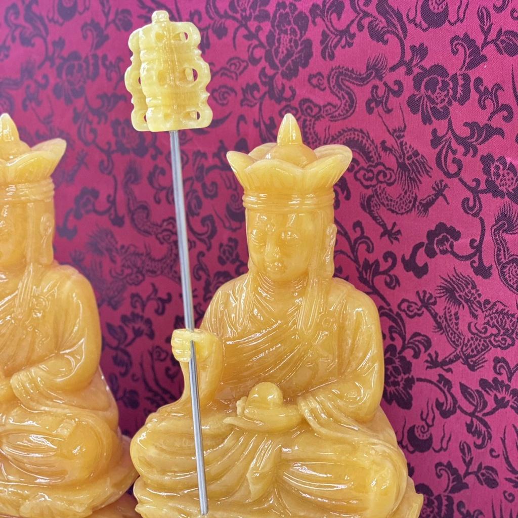 Tượng Địa Tạng Vương Bồ Tát Đá Ngọc Hoàng Long - Cao 25cm & 30cm