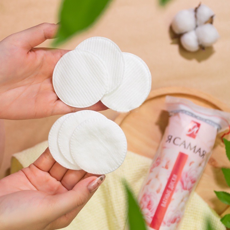Túi 222 Bông Tẩy Trang Hatsu Natural Cotton Pads 100% Tự Nhiên An Toàn Mềm Mại