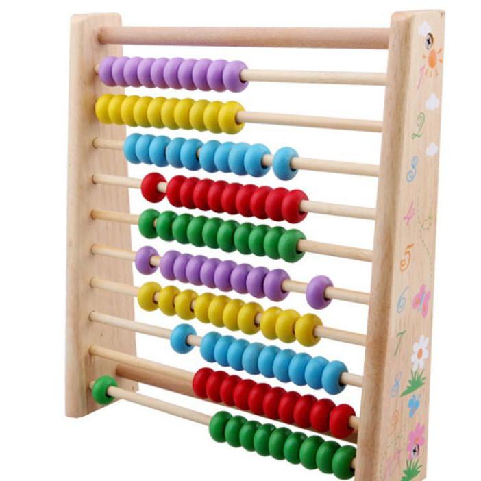 Bộ Bàn Tính Gỗ 100 Viên Cho Bé