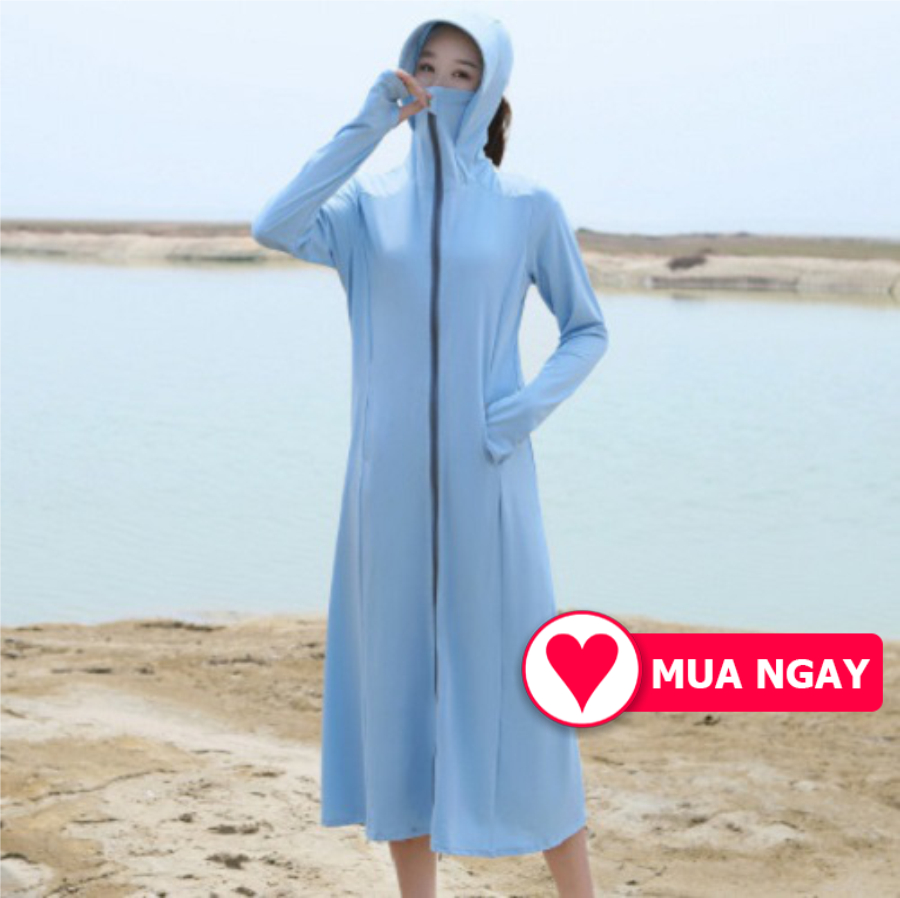 Áo khoác Vải LỤA 100% chống nắng toàn thân thuận tiện đi xe, đi bộ gần dành cho chị em phụ nữ thời trang đẹp