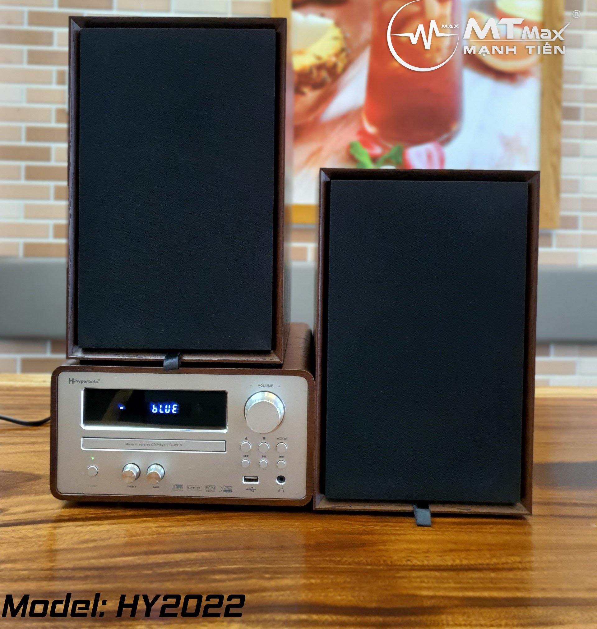 Loa dàn nghe nhạc có amply MTMAX HY2022 mini sang trọng âm thanh HIFI bass 16cm có bluetooth ổ đĩa CD đài AM FM siêu hay hàng chính hãng