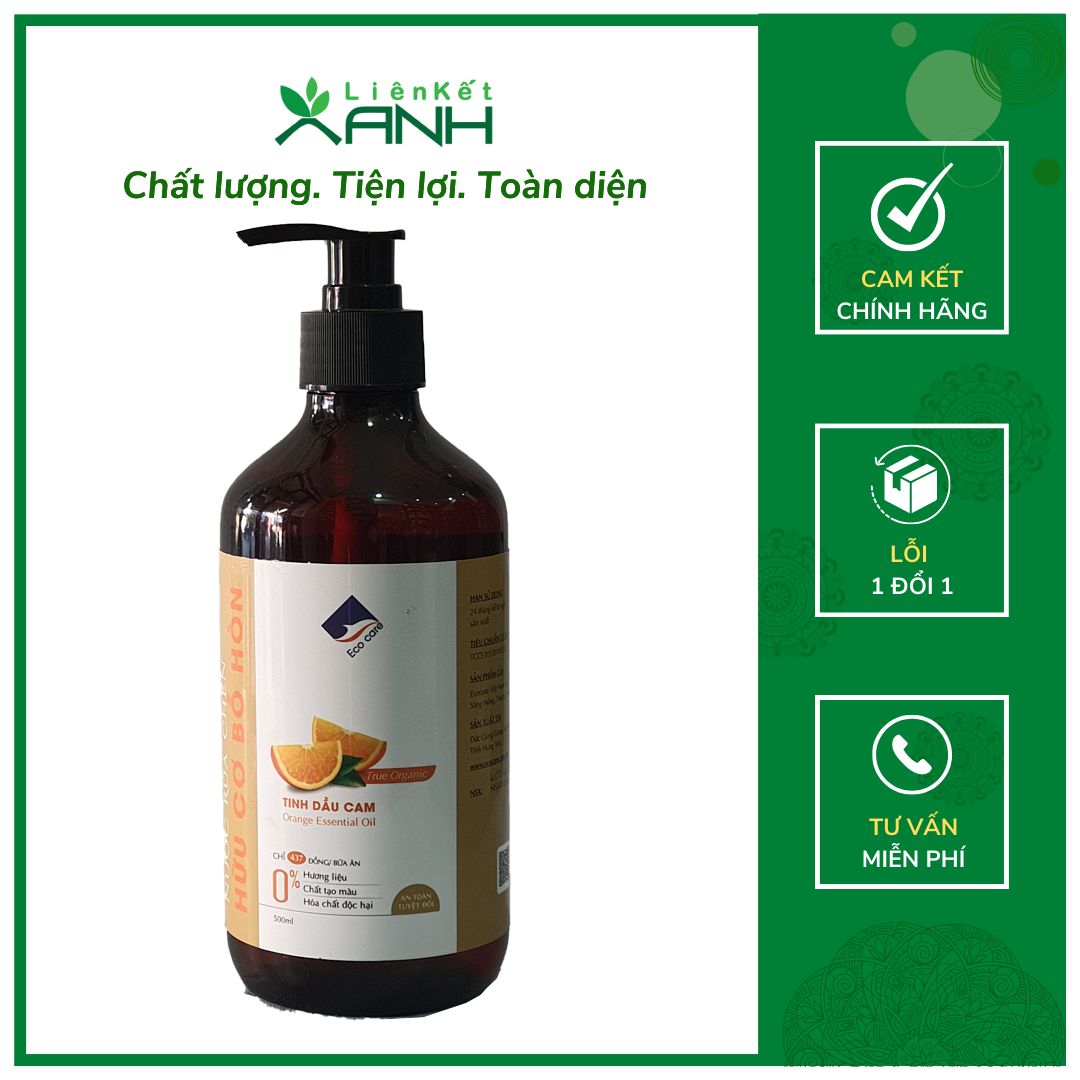 NƯỚC RỬA CHÉN HƯƠNG CAM ECOCARE 500ML