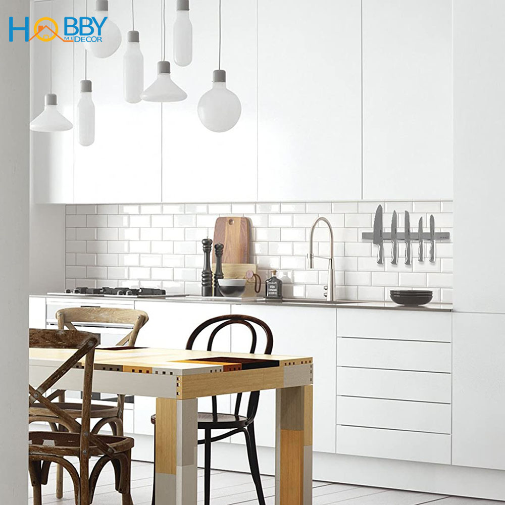 Thanh treo dao nam châm Hobby Home Decor TTD Inox 304 dán tường gạch men kèm keo dán - có 3 kích thước