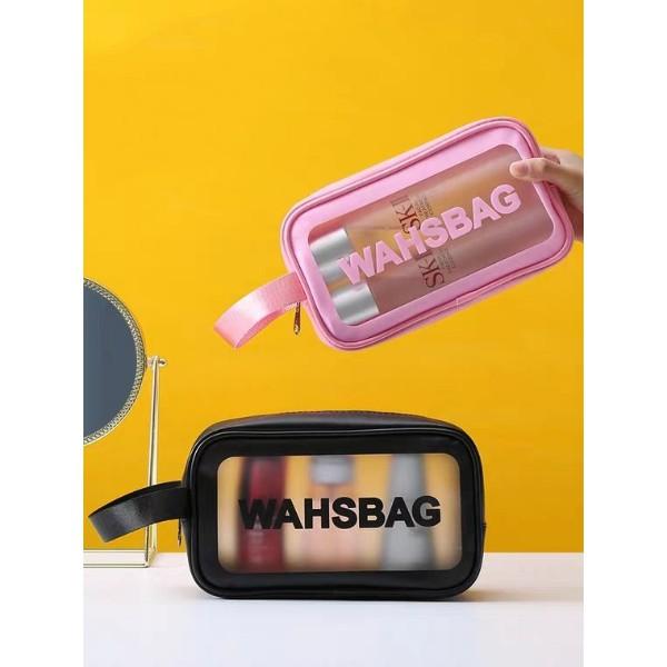 SET 3 Túi đựng mỹ phẩm du lịch bằng nhựa PVC trong suốt tiện ích wahsbag
