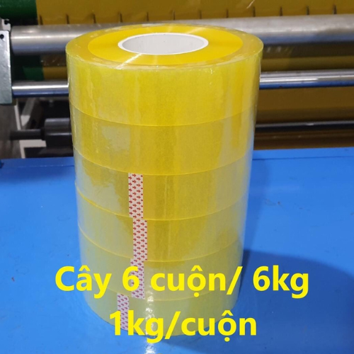 [Lốc 6 Cuộn]  Băng Dính 1KG, 3 Màu, Lõi Mỏng, Băng Keo Đóng Hàng Giá Rẻ