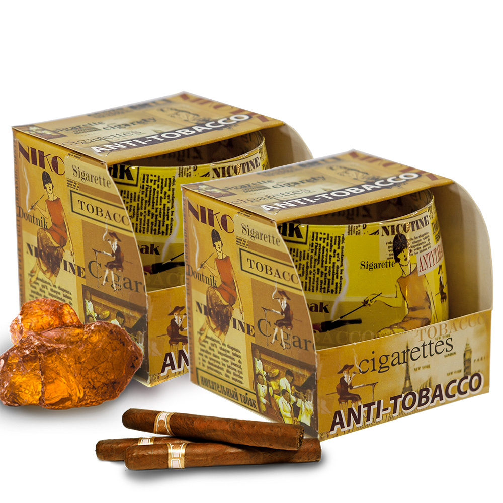 Combo 2 ly nến thơm tinh dầu Bartek Anti Tobacco 100g - hương hổ phách, nến trang trí, thơm phòng, thư giãn, hỗ trợ khử mùi